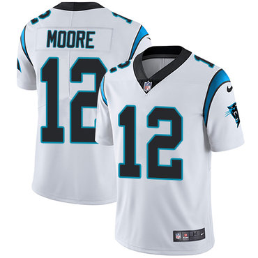 Personalized Panthers #12 DJ Moore White Youth Stitched NFL Untouchable Limited Jersey