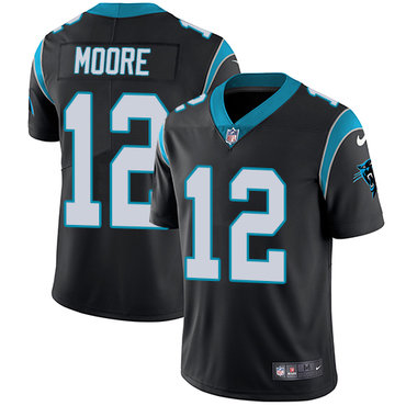 Personalized Panthers #12 DJ Moore Black Team Color Youth Stitched NFL Untouchable Limited Jersey