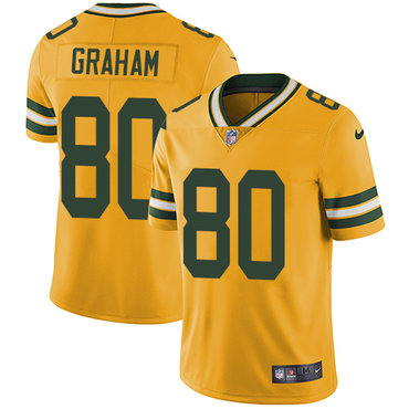 Personalized Packers #80 Jimmy Graham Yellow Youth Stitched NFL Limited Rush Jersey