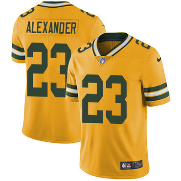 Personalized Packers #23 Jaire Alexander Yellow Youth Stitched NFL Limited Rush Jersey