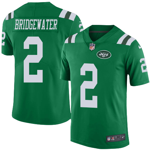 Personalized Jets #2 Teddy Bridgewater Green Youth Stitched NFL Limited Rush Jersey