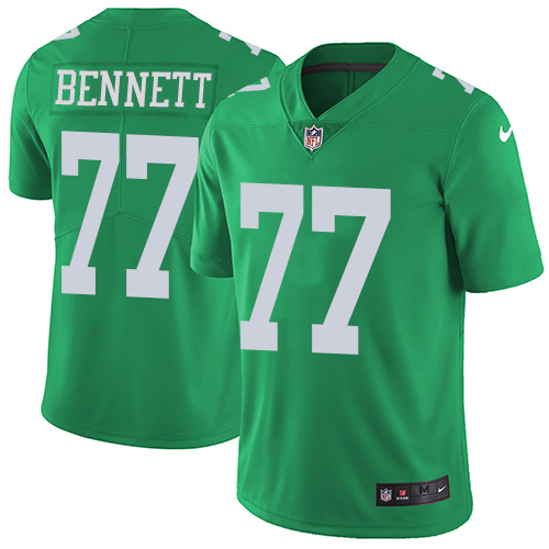 Personalized Eagles #77 Michael Bennett Green Youth Stitched NFL Limited Rush Jersey