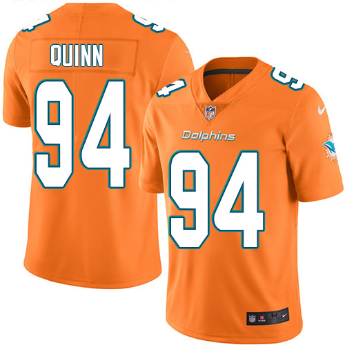 Personalized Dolphins #94 Robert Quinn Orange Youth Stitched NFL Limited Rush Jersey