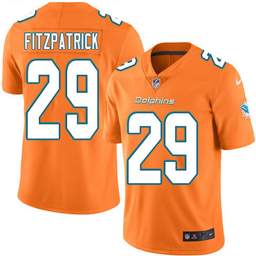 Personalized Dolphins #29 Minkah Fitzpatrick Orange Youth Stitched NFL Limited Rush Jersey