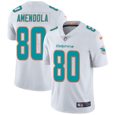 Personalized Dolphins #80 Danny Amendola White Youth Stitched NFL Untouchable Limited Jersey