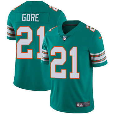 Personalized Dolphins #21 Frank Gore Aqua Green Alternate Youth Stitched NFL Untouchable Limited Jersey