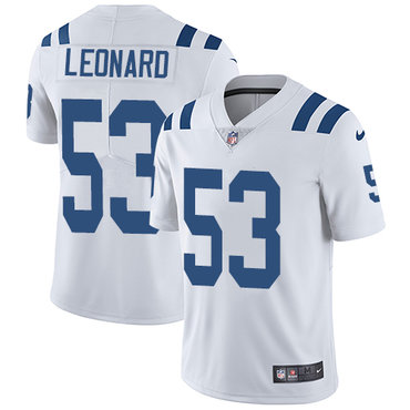 Personalized Colts #53 Darius Leonard White Youth Stitched NFL Untouchable Limited Jersey