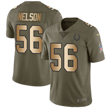 Personalized Colts #56 Quenton Nelson Olive Gold Youth Stitched NFL Limited 2017 Salute to Service Jersey