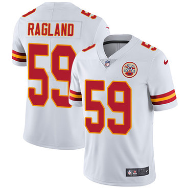 Personalized Chiefs #59 Reggie Ragland White Youth Stitched NFL Untouchable Limited Jersey