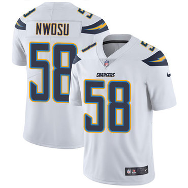 Personalized Chargers #58 Uchenna Nwosu White Youth Stitched NFL Untouchable Limited Jersey