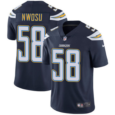 Personalized Chargers #58 Uchenna Nwosu Navy Blue Team Color Youth Stitched NFL Untouchable Limited Jersey