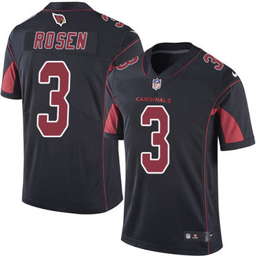 Personalized Cardinals #3 Josh Rosen Black Youth Stitched NFL Limited Rush Jersey