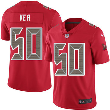 Personalized Buccaneers #50 Vita Vea Red Youth Stitched NFL Limited Rush Jersey