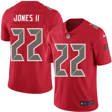Personalized Buccaneers #22 Ronald Jones II Red Youth Stitched NFL Limited Rush Jersey