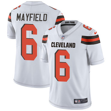 Personalized Browns #6 Baker Mayfield White Youth Stitched NFL Untouchable Limited Jersey