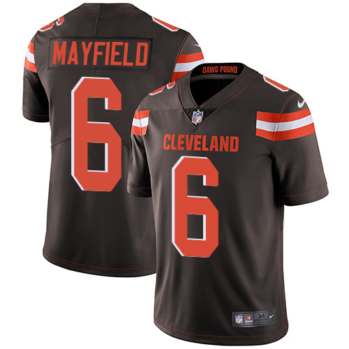Personalized Browns #6 Baker Mayfield Brown Team Color Youth Stitched NFL Untouchable Limited Jersey