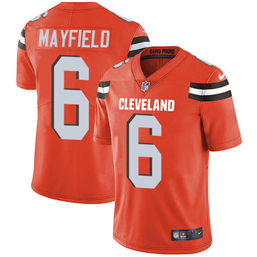 Personalized Browns #6 Baker Mayfield Orange Alternate Youth Stitched NFL Untouchable Limited Jersey