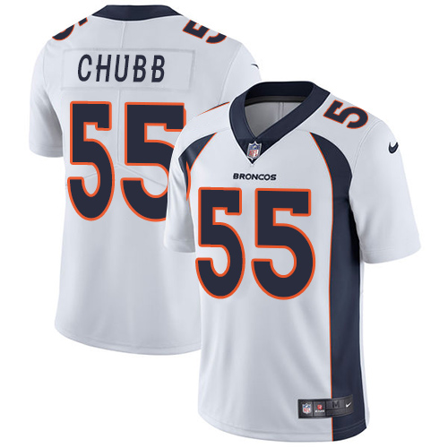 Personalized Broncos #55 Bradley Chubb White Youth Stitched NFL Untouchable Limited Jersey