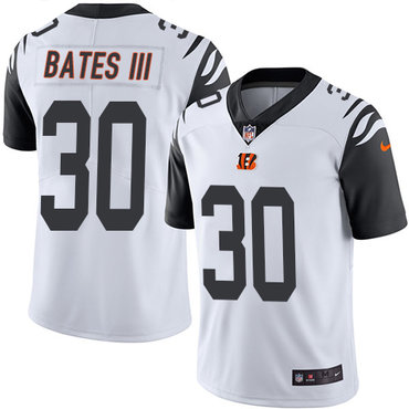 Personalized Bengals #30 Jessie Bates III White Youth Stitched NFL Limited Rush Jersey