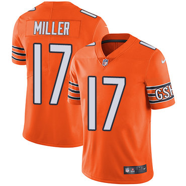 Personalized Bears #17 Anthony Miller Orange Youth Stitched NFL Limited Rush Jersey
