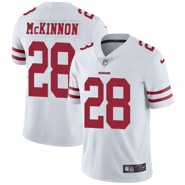 Personalized 49ers #28 Jerick McKinnon White Youth Stitched NFL Untouchable Limited Jersey