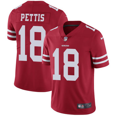 Personalized 49ers #18 Dante Pettis Red Team Color Youth Stitched NFL Untouchable Limited Jersey