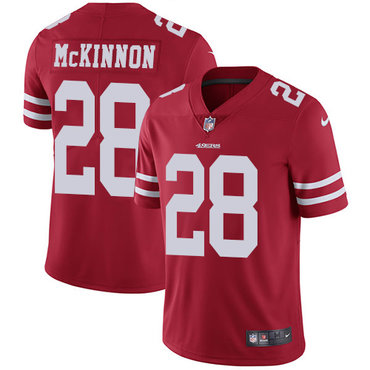 Personalized 49ers #28 Jerick McKinnon Red Team Color Youth Stitched NFL Untouchable Limited Jersey
