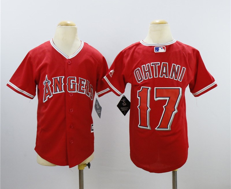 Personalized Youth Angels 17 Shohei Ohtani Red Youth Cool Base Jersey