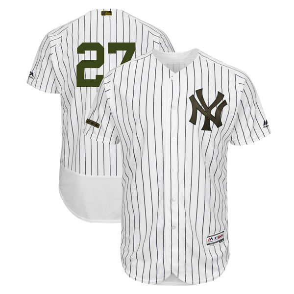 Personalized Yankees 27 Giancarlo Stanton White 2018 Memorial Day Flexbase Jersey