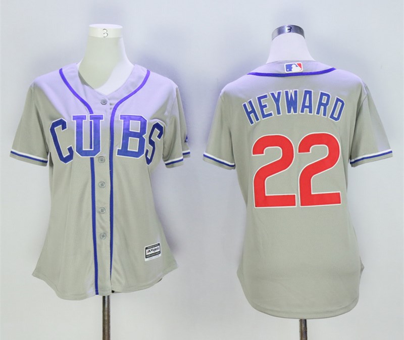 Personalized Women Cubs 22 Jason Heyward Gray Women Cool Base Jersey