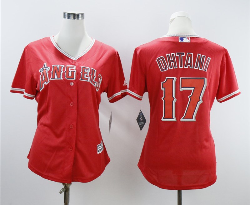 Personalized Women Angels 17 Shohei Ohtani Red Women Cool Base Jersey