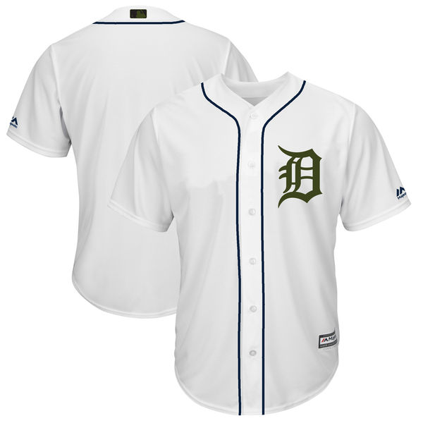 Personalized Tigers Blank White 2018 Memorial Day Cool Base Jersey