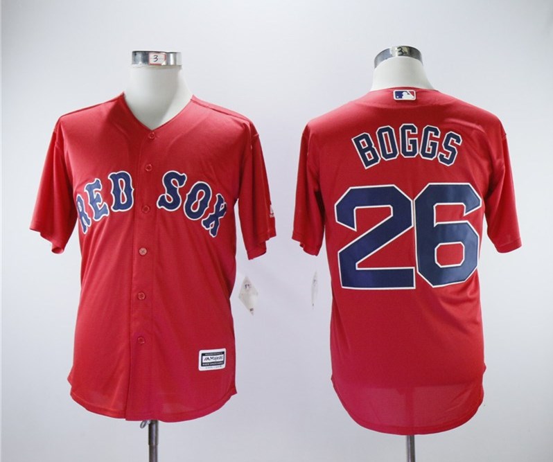 Personalized Red Sox 26 Wade Boggs Red Cool Base Jersey