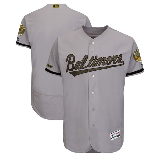 Personalized Orioles Blank Gray 2018 Memorial Day Flexbase Jersey