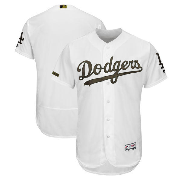 Personalized Dodgers Blank White 2018 Memorial Day Flexbase Jersey