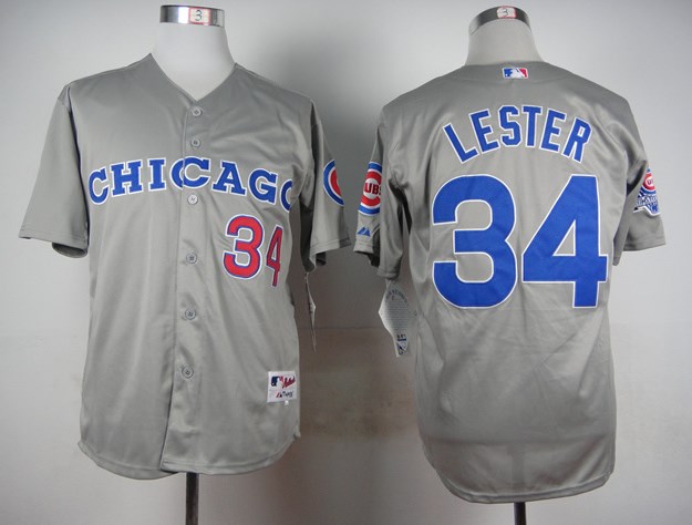 Personalized Cubs 34 Jon Lester Gray Throwback Jersey