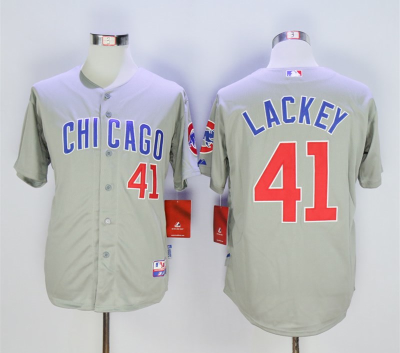 Personalized Cubs 41 John Lackey Gray Cool Base Jersey