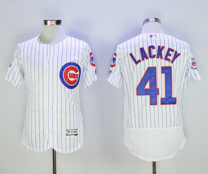 Personalized Cubs 41 John Lackey White Flexbase Jersey