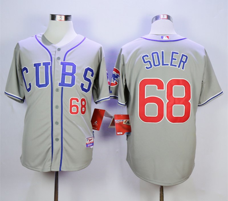 Personalized Cubs 68 Jorge Soler Gray Cool Base Jersey