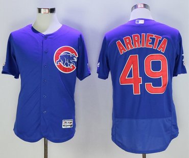 Personalized Cubs 49 Jake Arrieta Royal Flexbase Jersey