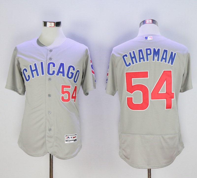 Personalized Cubs 54 Aroldis Chapman Gray Flexbase Jersey