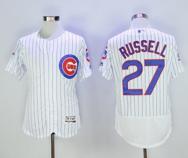 Personalized Cubs 27 Addison Russell White Flexbase Jersey