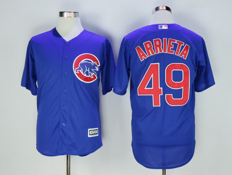 Personalized Cubs 49 Jake Arrieta Royal New Cool Base Jersey