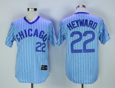 Personalized Cubs 22 Jason Heyward Light Blue Throwback Jersey