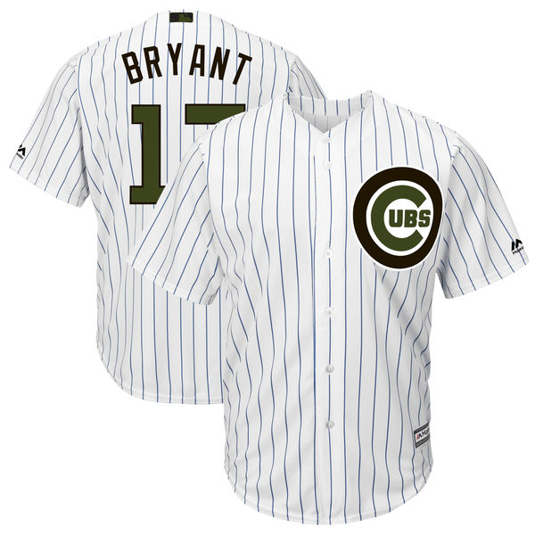 Personalized Cubs 17 Kris Bryant White 2018 Memorial Day Cool Base Jersey