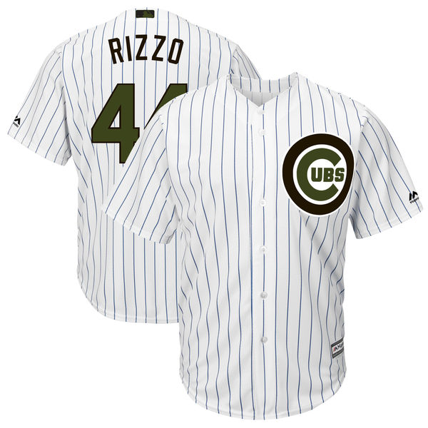 Personalized Cubs 44 Anthony Rizzo White 2018 Memorial Day Cool Base Jersey