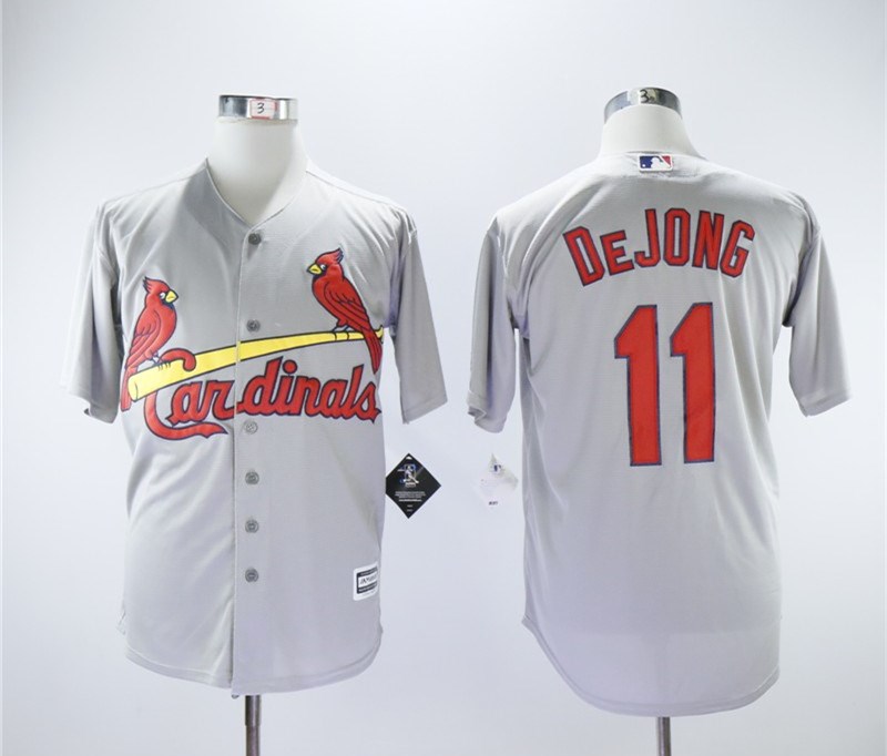 Personalized Cardinals 11 Paul DeJong Gray Cool Base Jersey