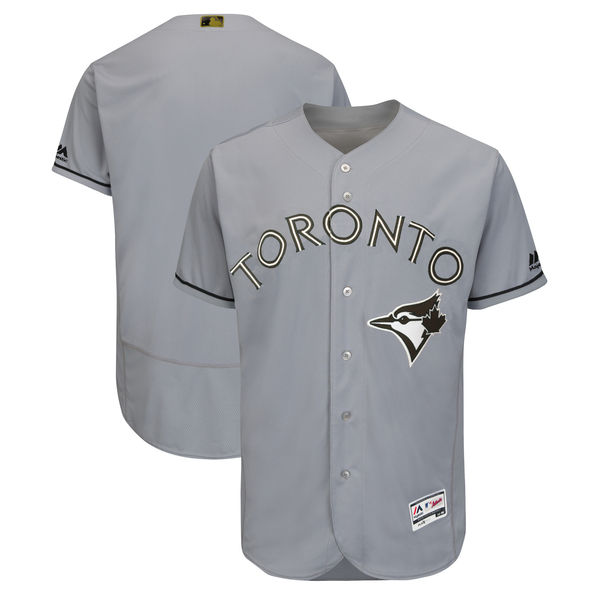 Personalized Blue Jays Blank Gray 2018 Memorial Day Flexbase Jersey