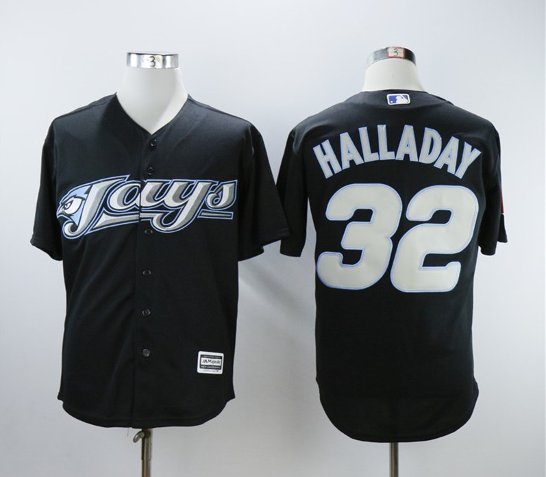 Personalized Blue Jays 32 Roy Halladay Black 2008 Turn Back The Clock Jersey