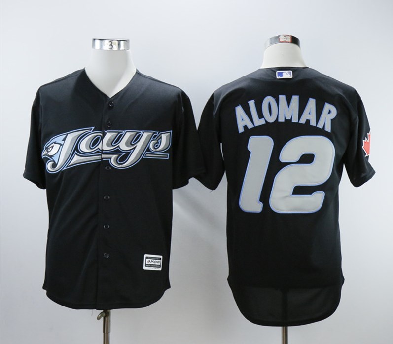 Personalized Blue Jays 12 Roberto Alomar Black 2008 Turn Back The Clock Jersey